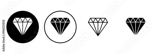 Diamond icon set. diamond gems vector icon.