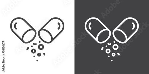 Open Capsule icon vector logo set collection for web app ui