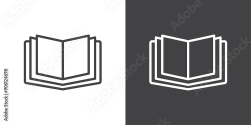 Open Book icon vector logo set collection for web app ui