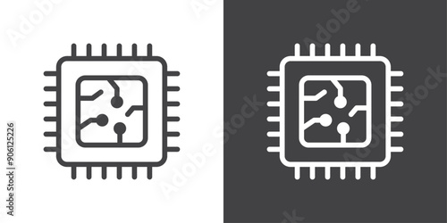 Processor icon vector logo set collection for web app ui