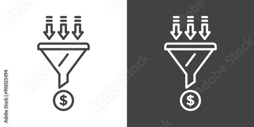 Sales funnel icon vector logo set collection for web app ui