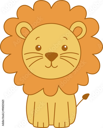 Cute lion clipart design illustration