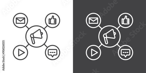 Social campaign icon vector logo set collection for web app ui