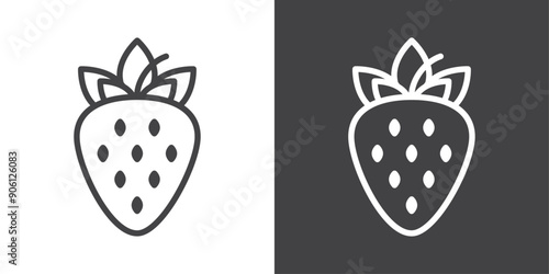 Strawberry icon vector logo set collection for web app ui
