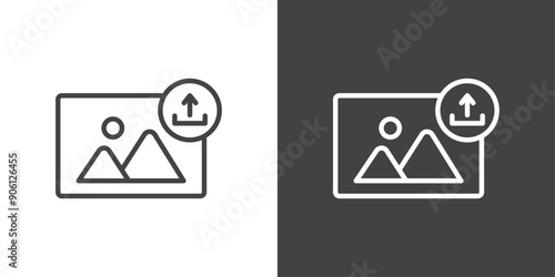 Upload photo icon vector logo set collection for web app ui