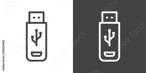 USB icon vector logo set collection for web app ui