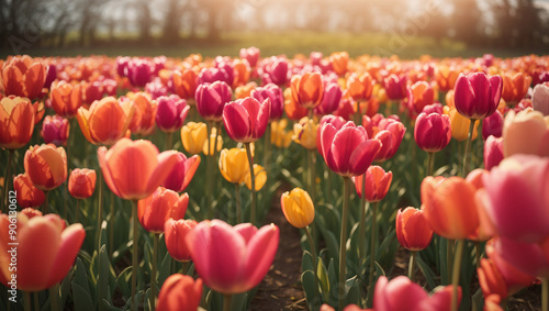 field of tulips