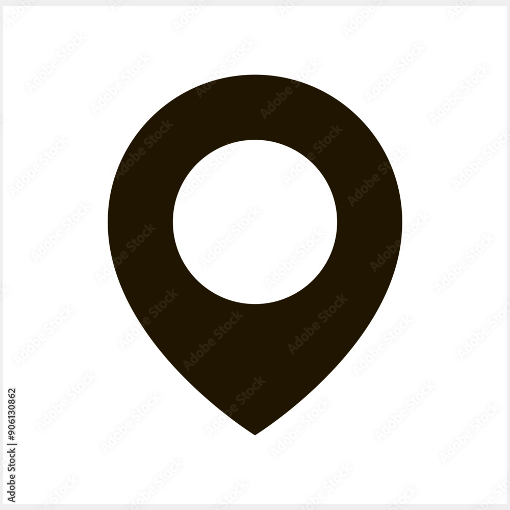 Map pointer icon isolated. Stencil GPS location symbol. Vector stock illustration Map pointer icon isolated. Stencil GPS location symbol. Vector stock illustration