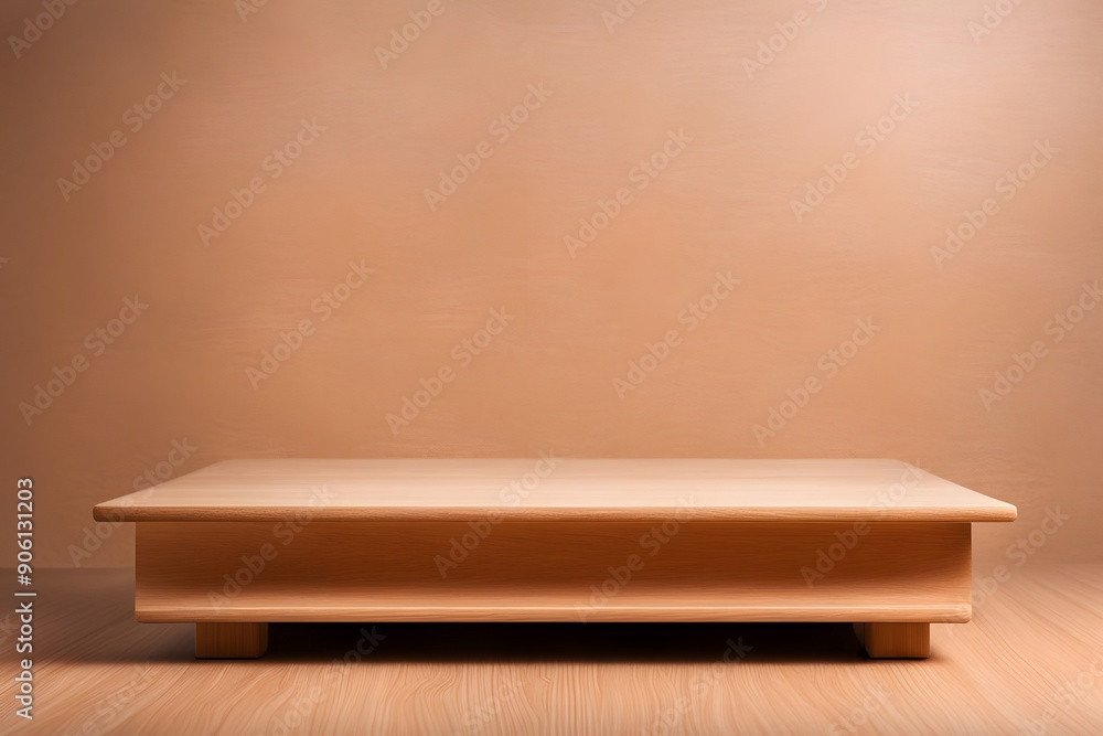 Wooden product display podium, AI Generated Wooden product display podium, AI Generated