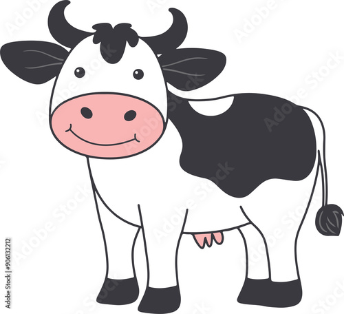 Cute little cow clipart design illustration photo