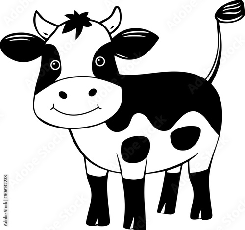 Cute little cow clipart design illustration photo