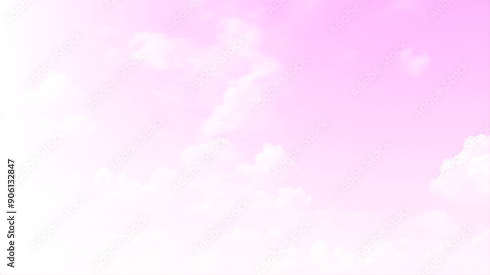Cloud background in pastel baby pink color. beautiful white cloud on pink sky background. Vector design.