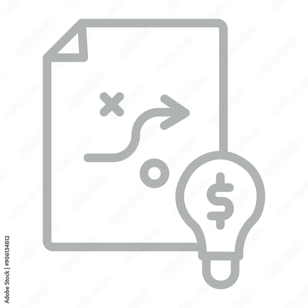 Strategy Vector Line Grey Icon Design Strategy Vector Line Grey Icon Design