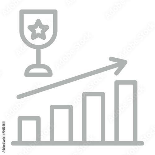 Success Vector Line Grey Icon Design