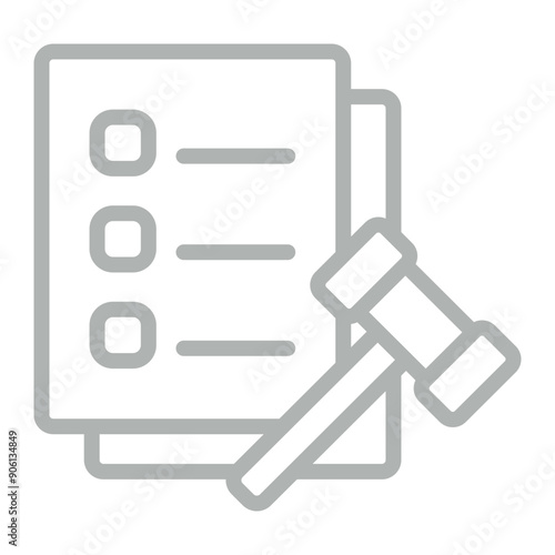 Legislation Vector Line Grey Icon Design