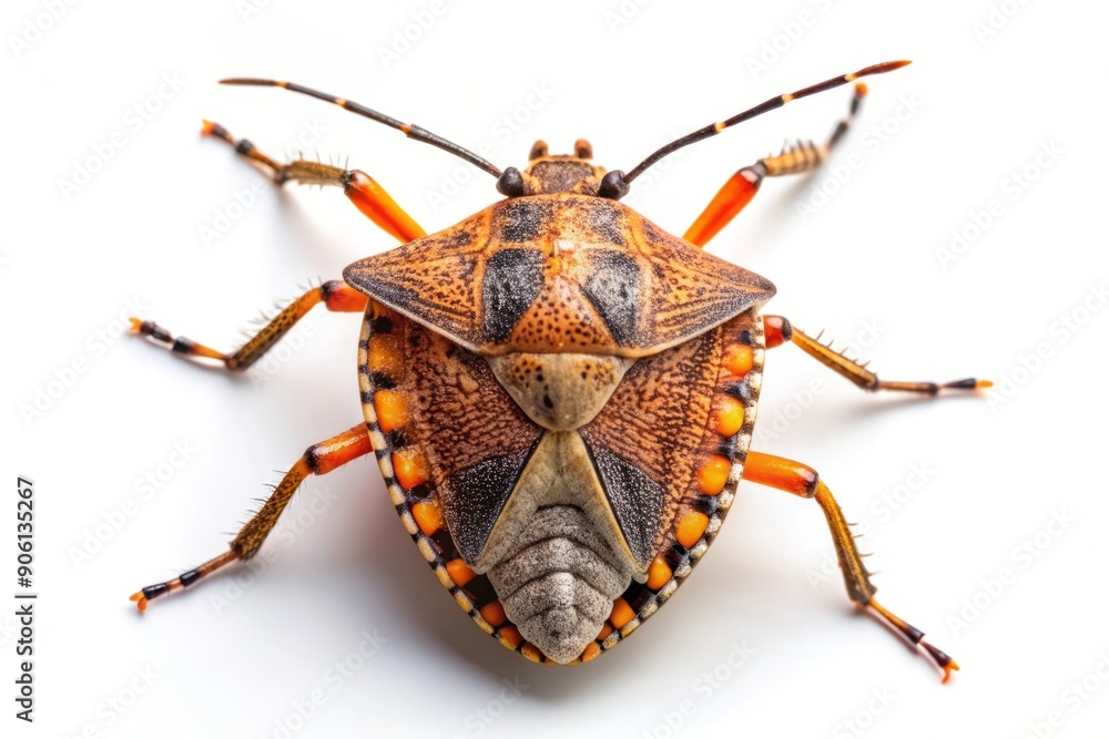 Macro Photography of a Brown and Orange Stink Bug. Macro Photography of a Brown and Orange Stink Bug.