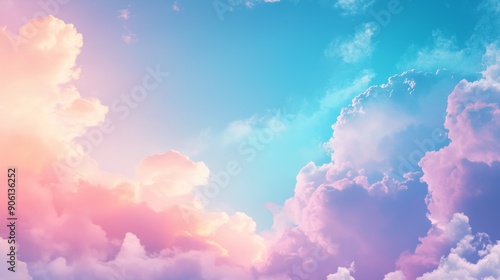Dreamy Ethereal Dreamcore Sky with Colorful Pastel Clouds Creating a Magical and Serene Atmosphere. A Captivating Display of Dreamcore Aesthetic in the Sky.