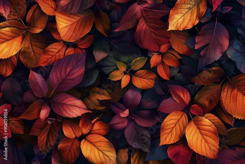 Wallpaper Mural A vibrant display of various autumn leaves in rich reds, oranges, and purples. Torontodigital.ca