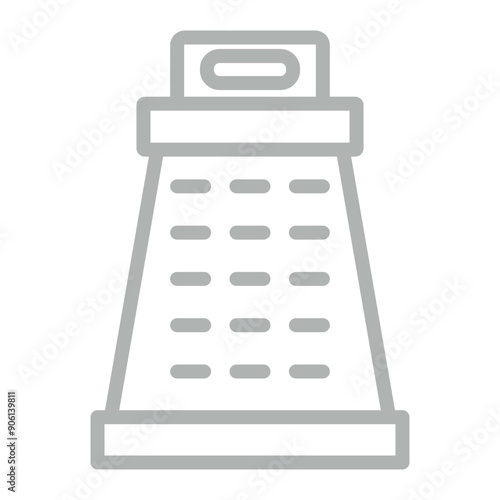 Grater Vector Line Grey Icon Design