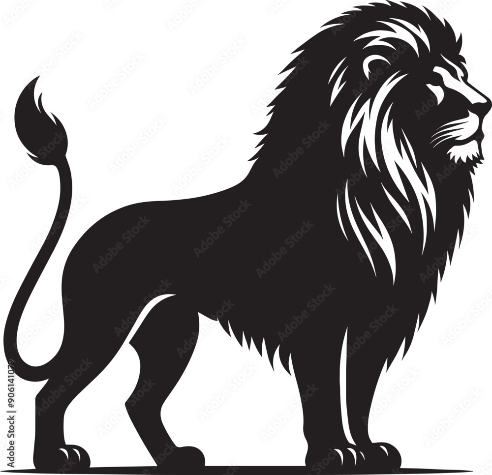 Lion Silhouette isolated on white background Minimalist lion vector shape icon Lion Silhouette isolated on white background Minimalist lion vector shape icon