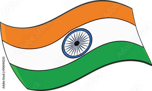 Indian Tricolor flag vector illustration for Independence Day 15th August Happy Independence Day of India photo