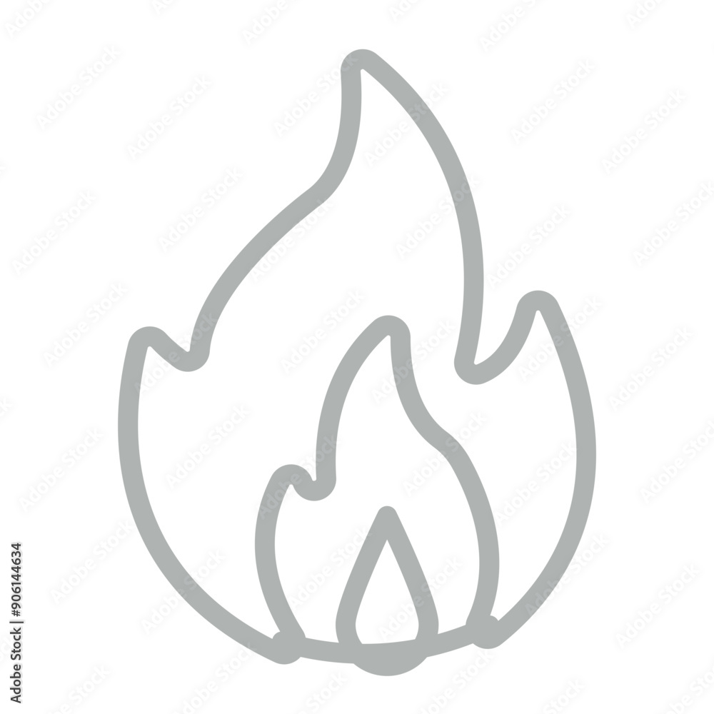Fire Vector Line Grey Icon Design Fire Vector Line Grey Icon Design