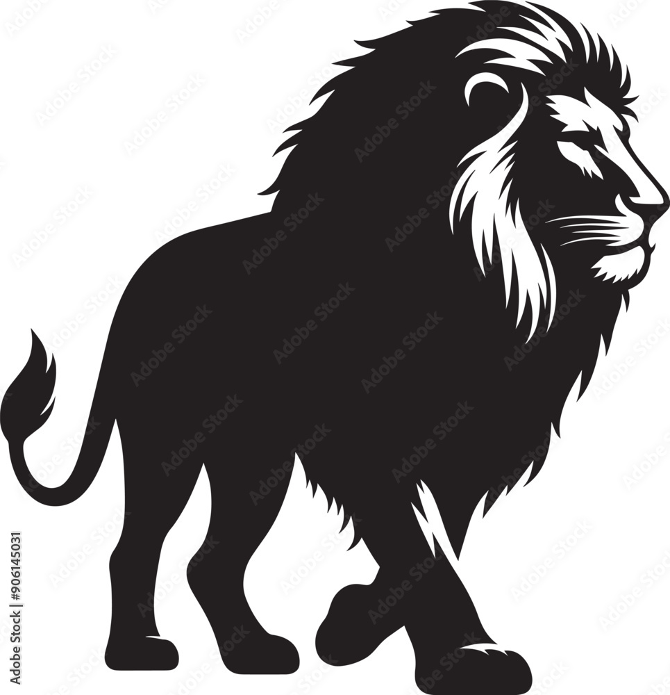 Lion Silhouette isolated on white background Minimalist lion vector shape icon Lion Silhouette isolated on white background Minimalist lion vector shape icon