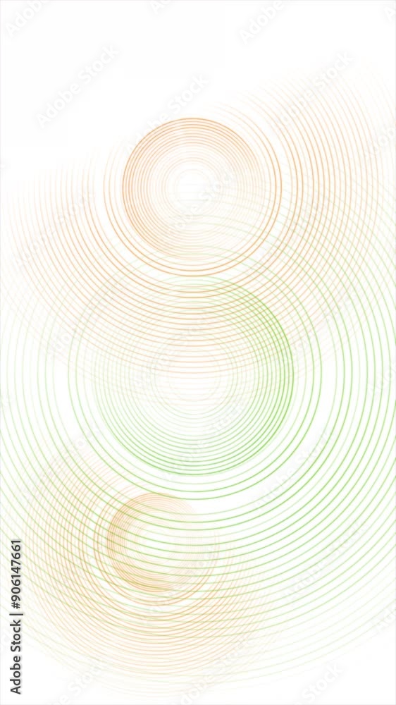 Green orange lines circles abstract futuristic tech background. Vertical looped video animation Green orange lines circles abstract futuristic tech background. Vertical looped video animation