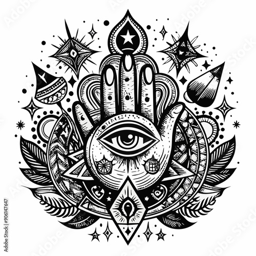 A hand with an eye in the middle of it