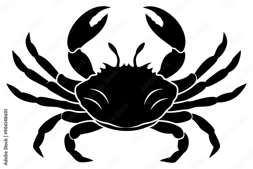 Obraz premium Crab icon Vector, Sea Crab black Silhouette Clipart, scorpion silhouette vector