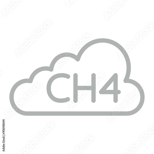Methane Vector Line Grey Icon Design