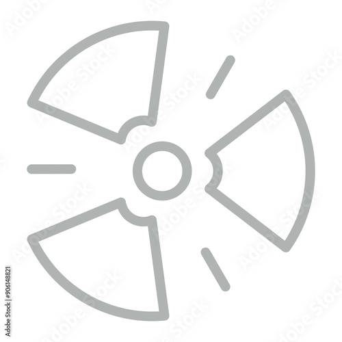 Radioactive Vector Line Grey Icon Design