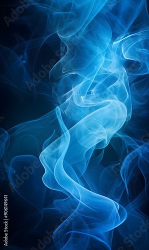 Smoke background, abstract blue smoke