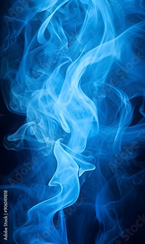 Smoke background, abstract blue smoke