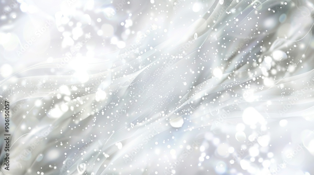 Abstract Silver and White Background with Bokeh and Swirls Abstract Silver and White Background with Bokeh and Swirls