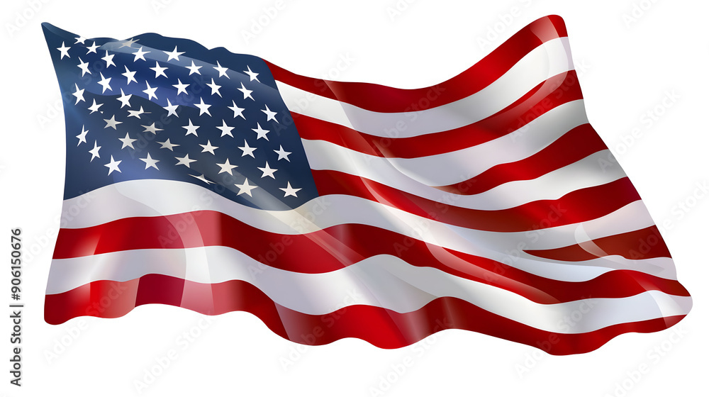 Fototapeta premium american flag waving in the wind,generative ai