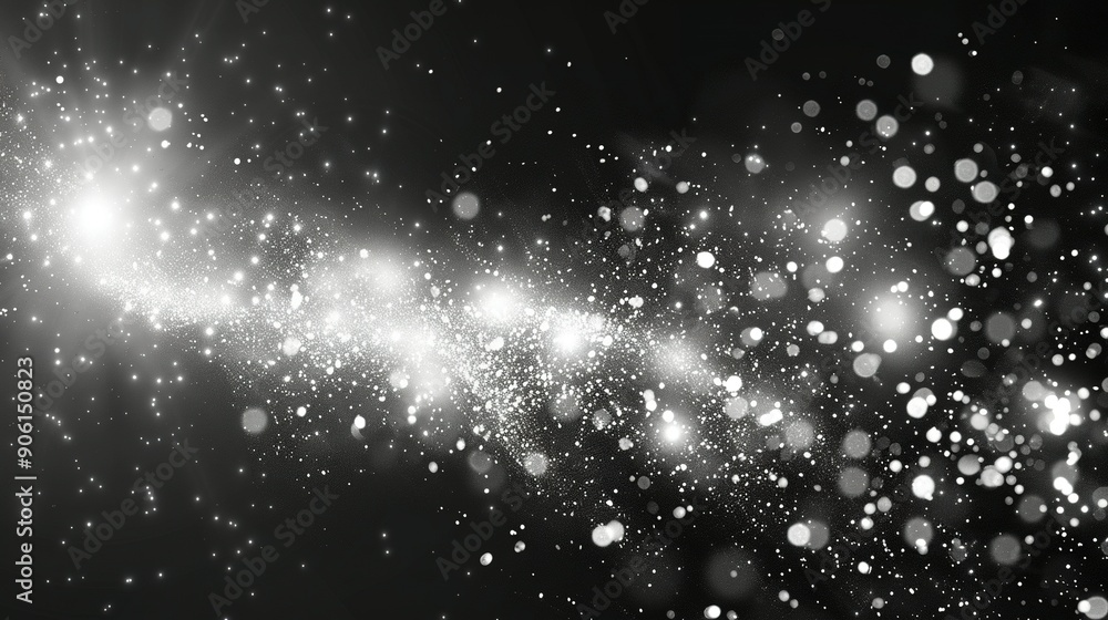 Obraz premium Abstract Glowing Particles and Lights on a Dark Background