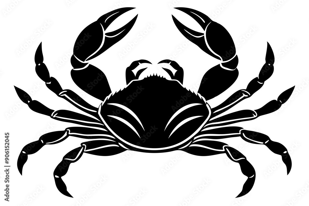 Fototapeta premium Crab icon Vector, Sea Crab black Silhouette Clipart, scorpion silhouette vector