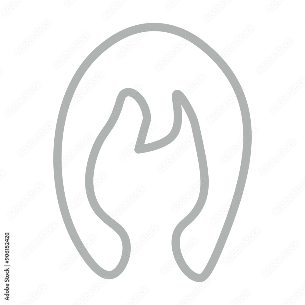 Healthy Hair Line Grey Icon Design Healthy Hair Line Grey Icon Design