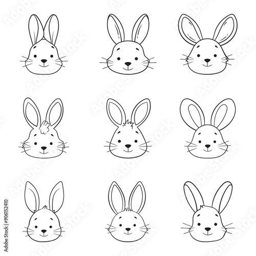 Cute bunny drawing clipart design illustration