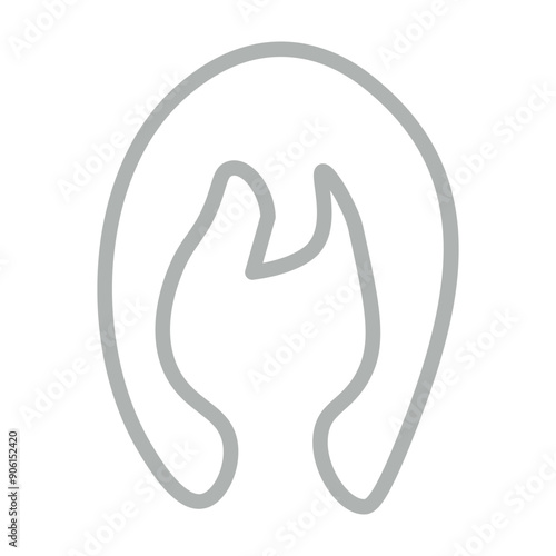 Healthy Hair Line Grey Icon Design