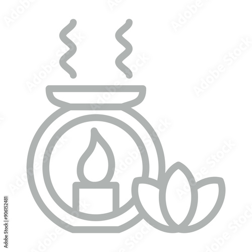 Aromatherapy Line Grey Icon Design
