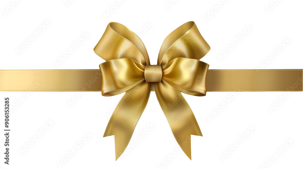 golden bow isolated on white background,generative ai golden bow isolated on white background,generative ai