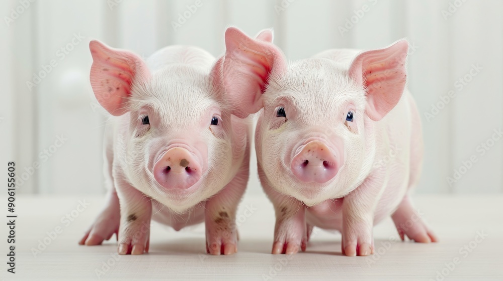 Adorable piglets posing together, showcasing their playful nature and charm in a bright, cozy setting. Adorable piglets posing together, showcasing their playful nature and charm in a bright, cozy setting.