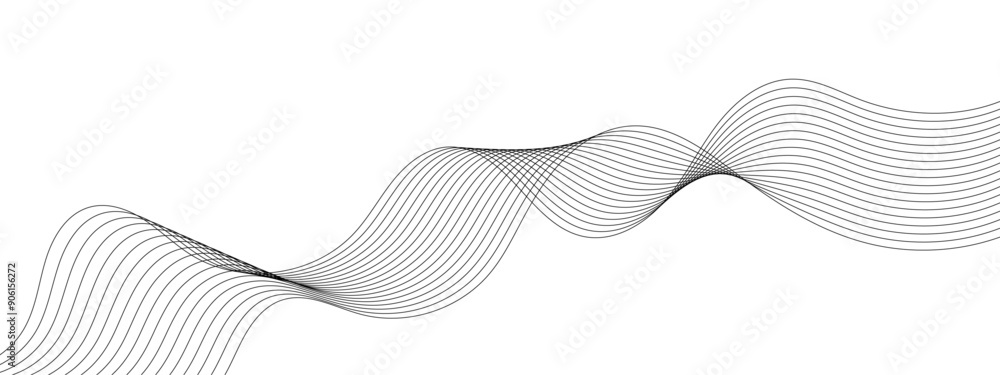 Wavy digital futuristic technology curve ocean lines on transparent background. Vector illustration. Wavy digital futuristic technology curve ocean lines on transparent background. Vector illustration.