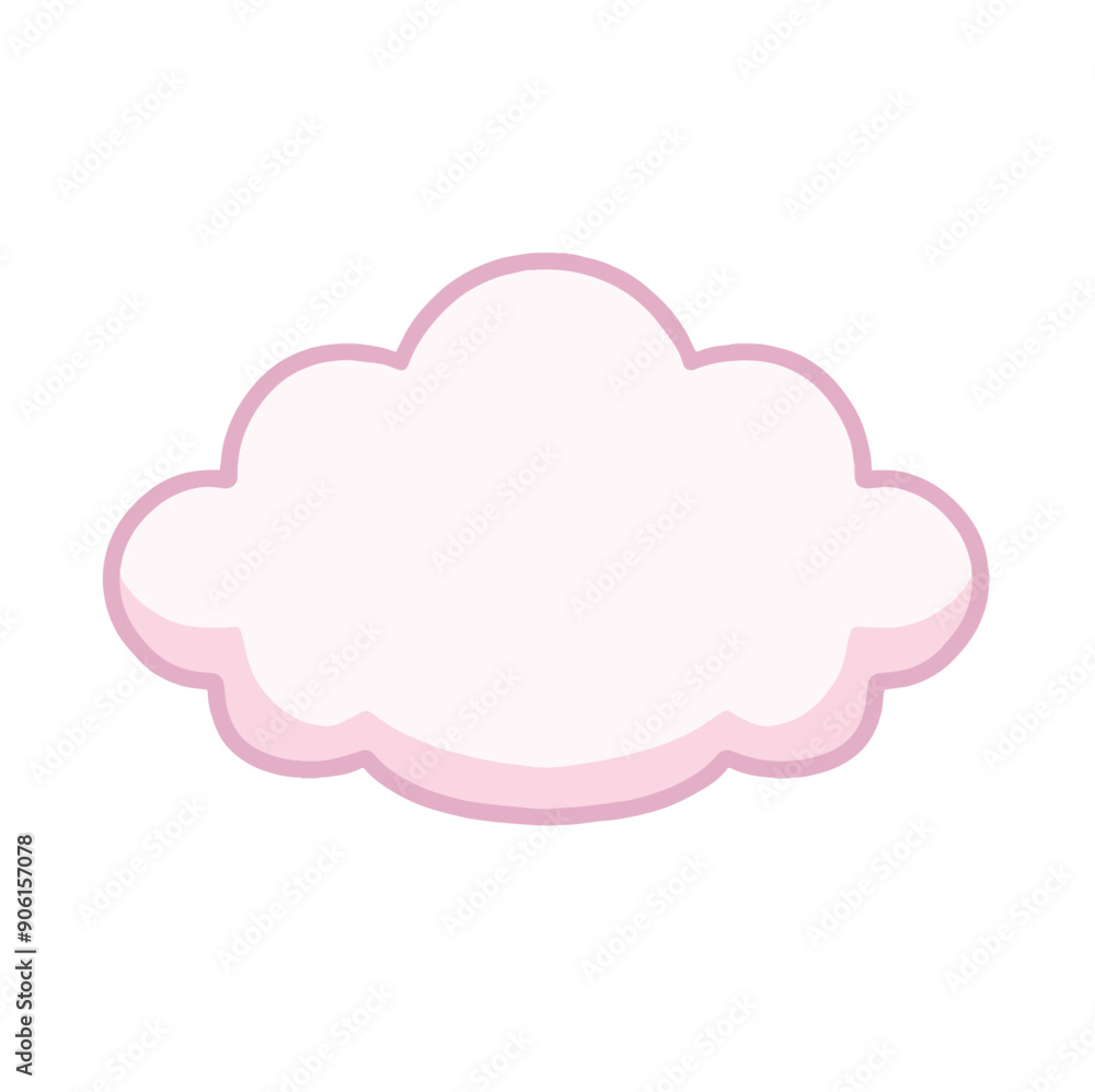 Cute pink cloud vector isolated on white background Cute pink cloud vector isolated on white background