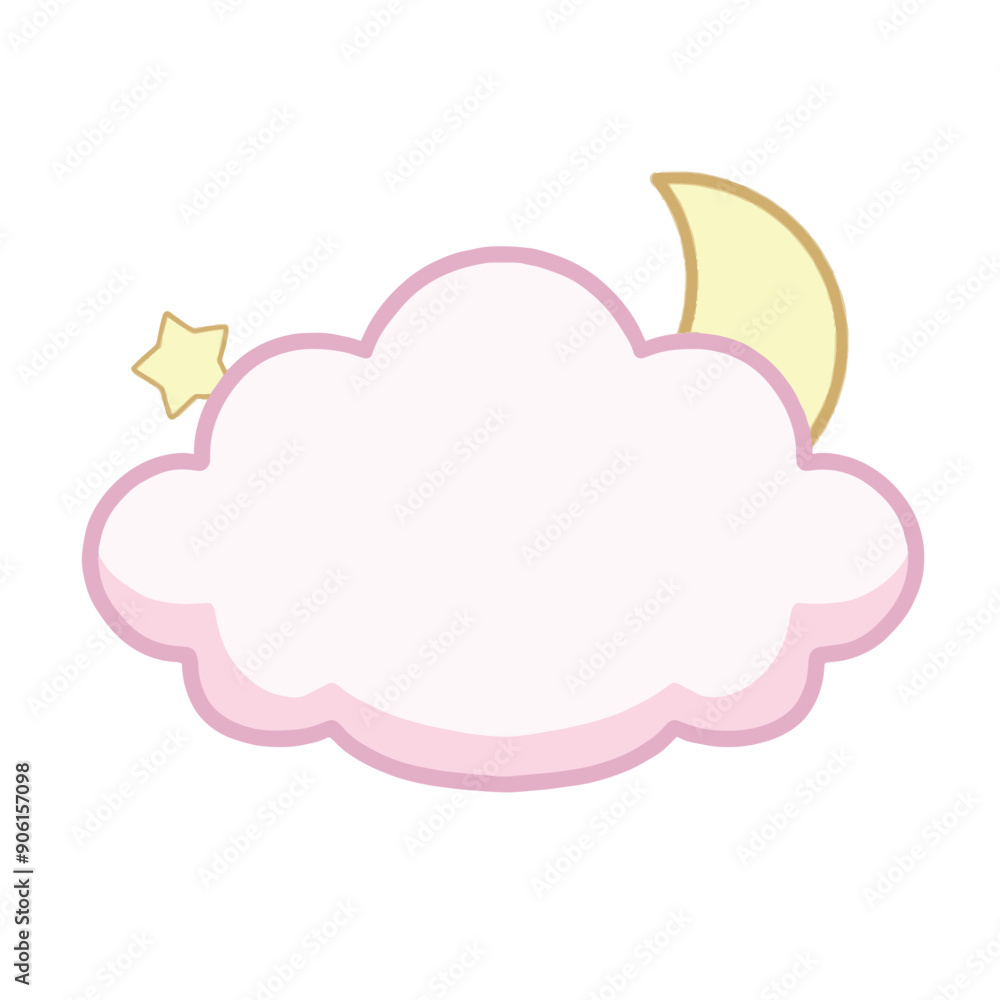 Cute pink cloud vector isolated on white background Cute pink cloud vector isolated on white background