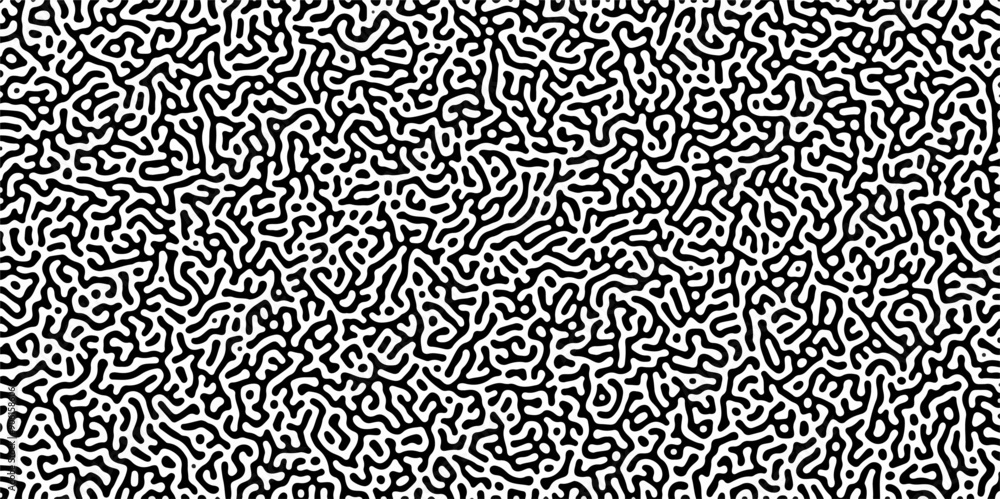Abstract truing organic wallpaper Turing reaction diffusion monochrome seamless pattern with chaotic motion. Generative algorithm psychedelic background. Reaction-diffusion or truing pattern formation Abstract truing organic wallpaper Turing reaction diffusion monochrome seamless pattern with chaotic motion. Generative algorithm psychedelic background. Reaction-diffusion or truing pattern formation