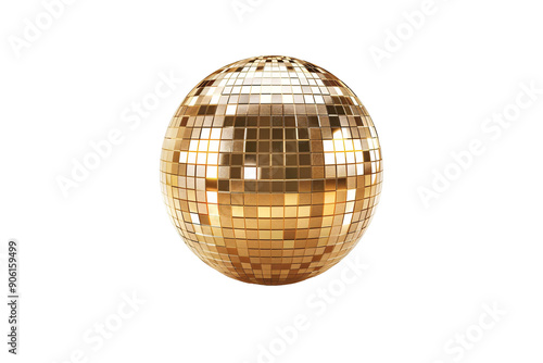 a gold disco ball on a white background