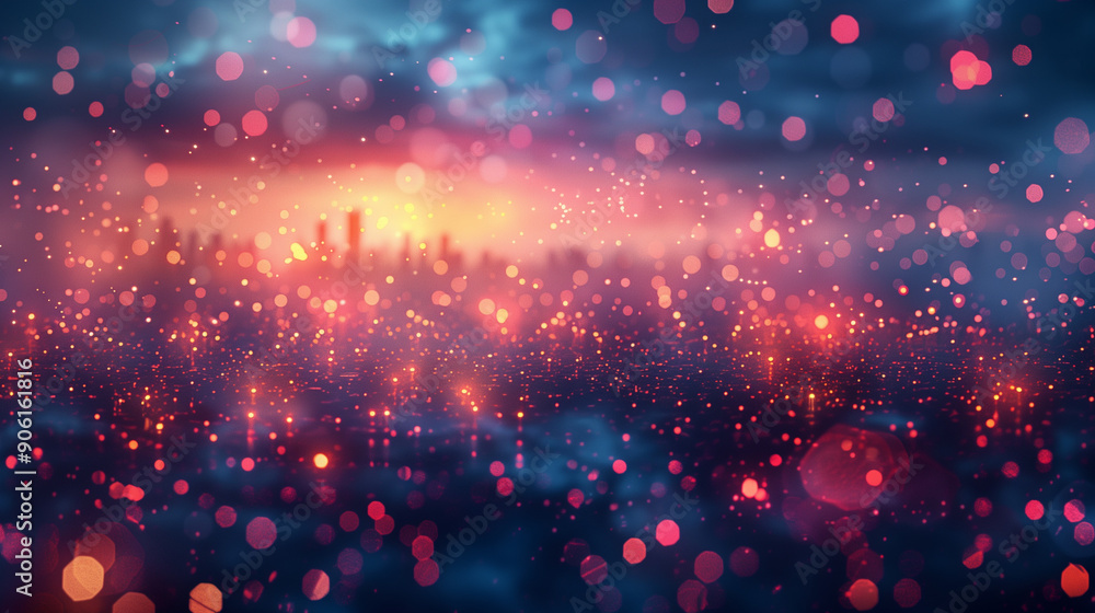 Fototapeta premium Abstract Urban Dreamscape with Soft Glowing Lights